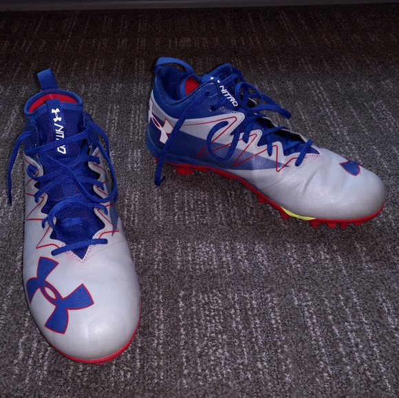Under Armour Shoes Under Armour Football Cleats 1 Blue Red Grey Poshmark